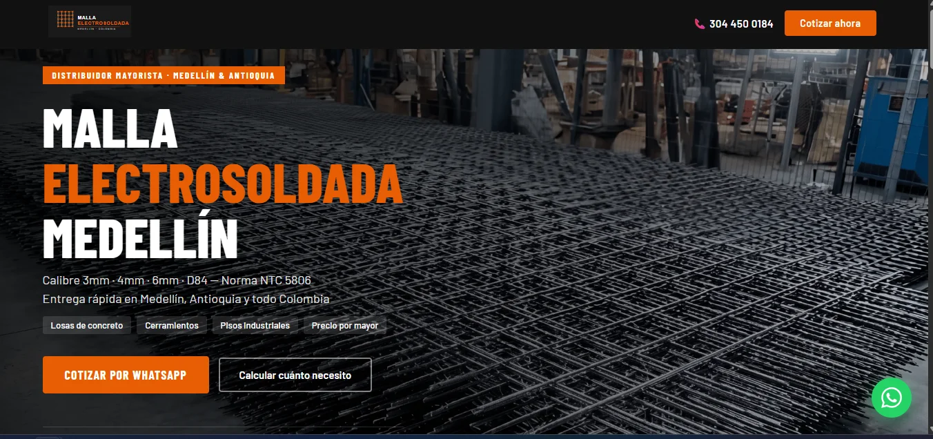 Malla Electrosoldada Medellín — plantilla Grow Partner