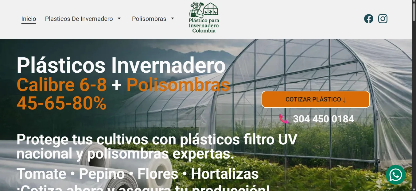 Sitio web plasticosdeinvernaderocolombia.com — caso Frank Cardona